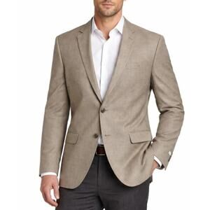 Calvin Klein Men’s 100%‎ Wool Blazer 42L Tan NWT $425 MSRP Sport Coat Modern Fit